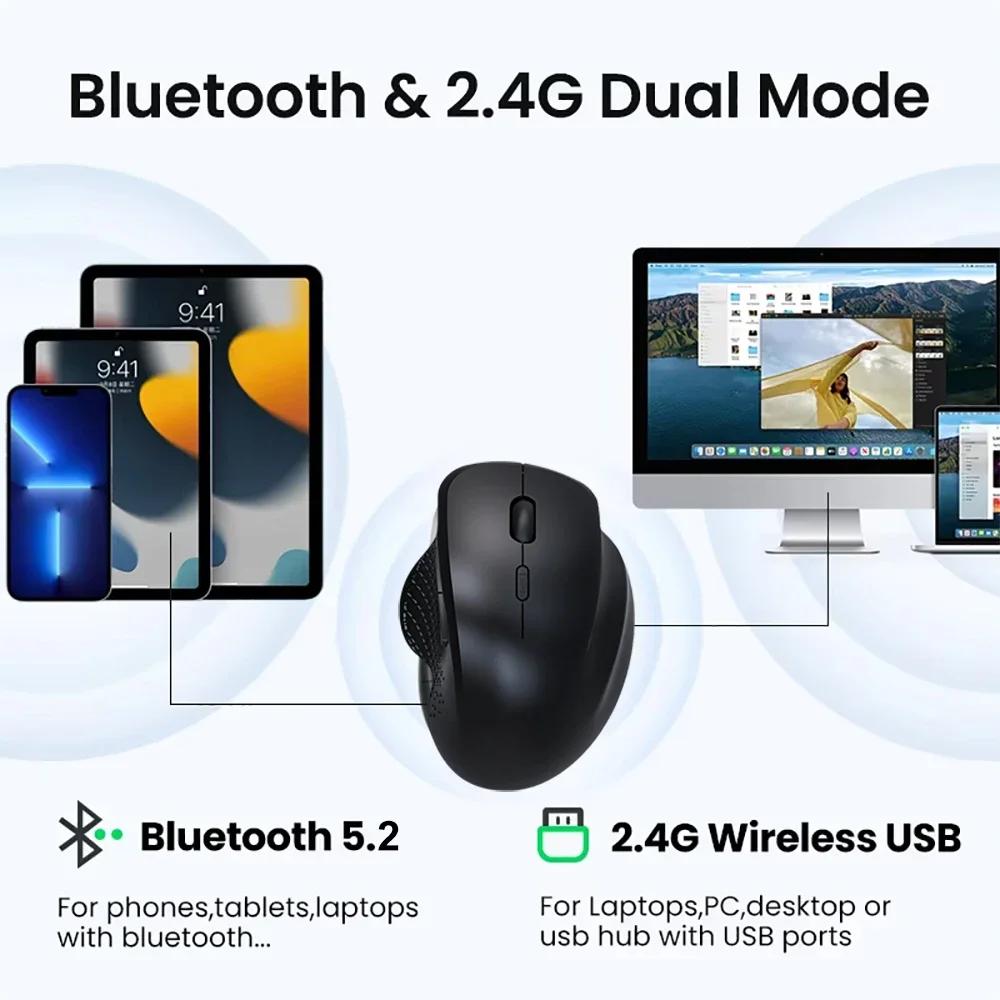 Mouse Wireless Ricaricabile Bluetooth Mouse 1600DPI Mouse Silenziosi Ricevitore USB 2.4G per Mackbook PC Accessori per Laptop