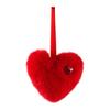 2Pcs Furry Heart Shaped Ball Ornament Christmas Tree Ball Hanging Decoration For Wedding Valentine's Day Festival