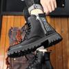 Fashion Luxury Brand Fashion Motorcycle Boots New Arrival Leather Winter Boots Men S Boots 2024 Male Comfortable High Top Walking Shoe