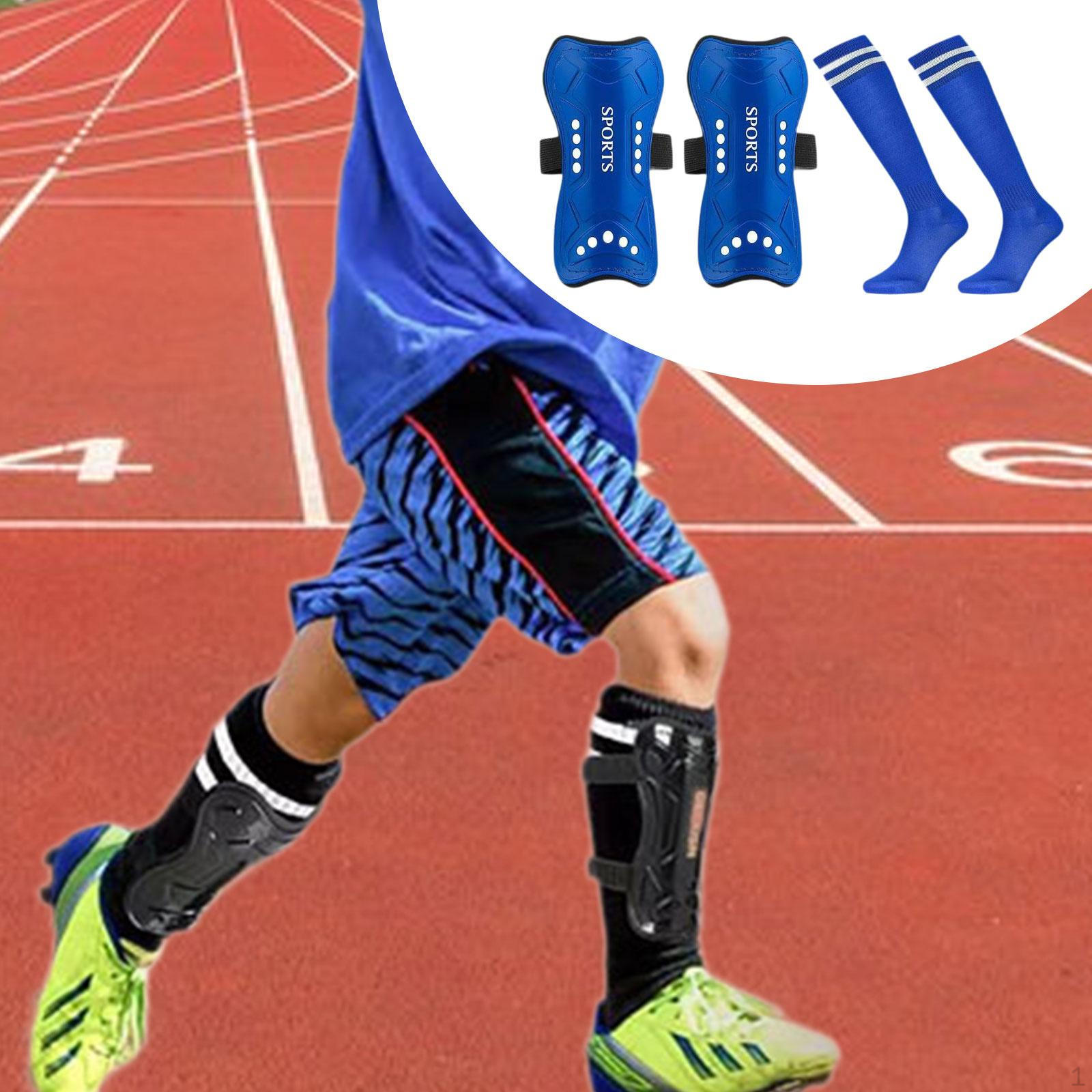 

Football Shin Guards with Socks for Players, Calf Protection Gear S синій