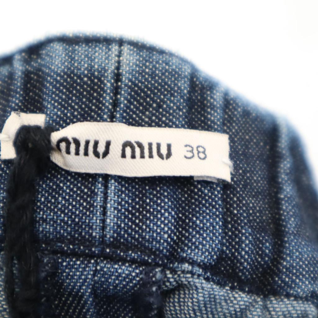 MIUMIU made in Italy Denim-like Easy Ankle pants 38 Navy Women Used
