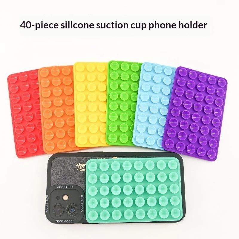Double Sided Silicone Suction Pad 40 Suction Cups Non Slip Eco Friendly Multiple Colors For Phone Mounting Home Office Use
