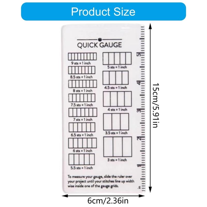 Plastic Knitting Gauge Ruler For Quick Stitching And Row Measurement Crafting Tool For Crochet Knitters And Yarn Enthusiasts