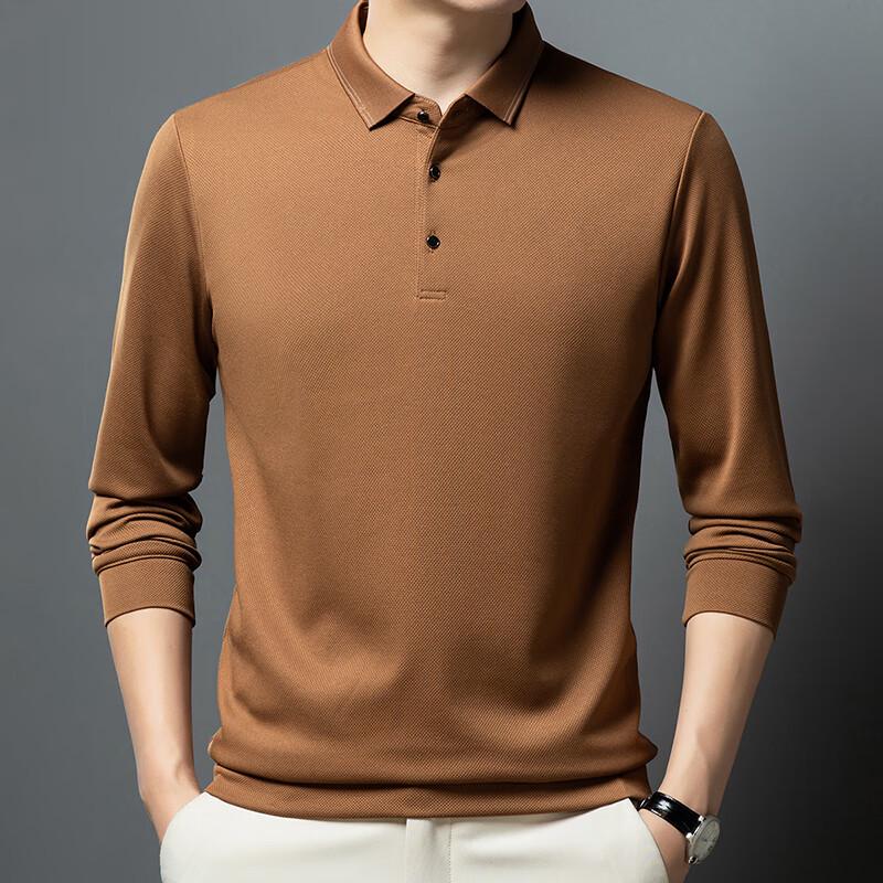

Men s Polo Collar Long Sleeve T-Shirt XXL/180