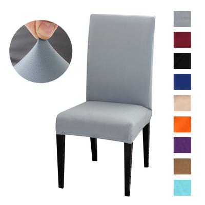 Funda de silla elástica de licra de color sólido, protector para asiento de silla de cocina, hotel, banquete, boda, comedor, 1, 2, 4 o 6 piezas