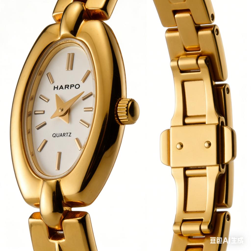 Oval Gold Watch Exquisite Luxury Brass Material High Quality Quartz Ladies Wristwatch Perfect Gift