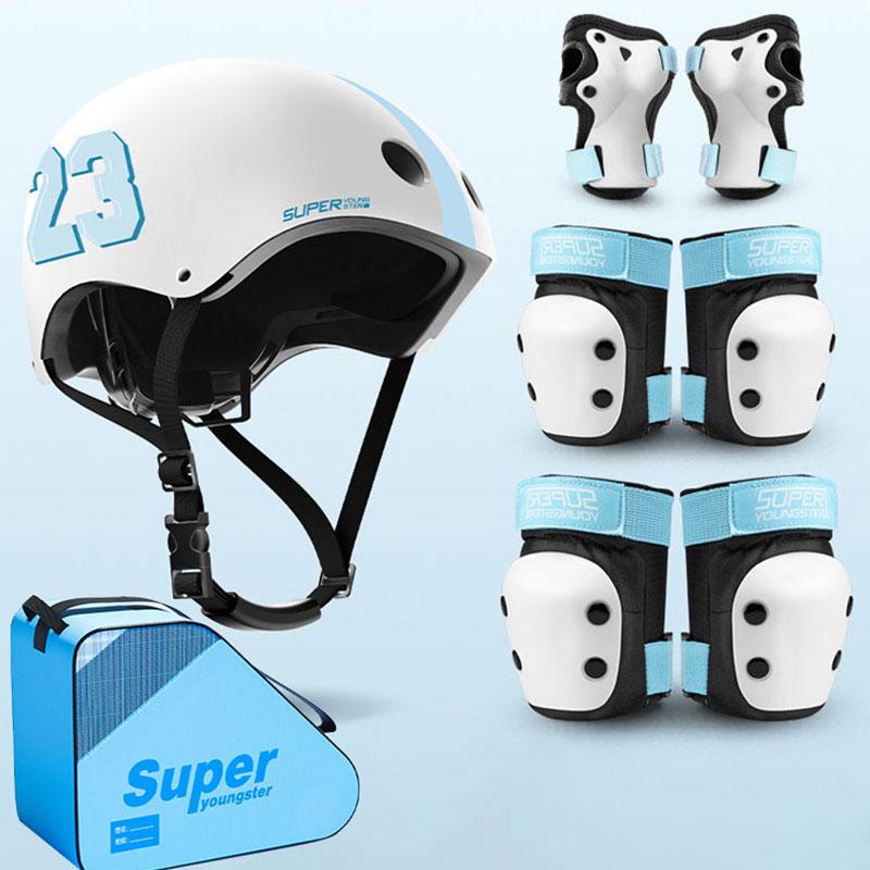 

Child protective equipment helmet elbow knee pads for girls aged 3 4 5 6 7 8 9 10 11 12 year boy Suitable for roller skating and skiing S-(15-45kg)