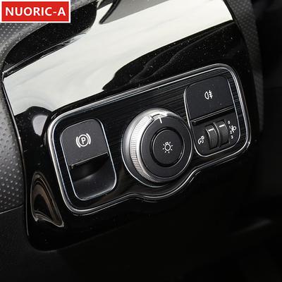 Stainless Steel Headlight Switch Frame Decoration Cover Trim For Mercedes Benz A B Class CLA GLA GLB W177 W247 C118 H247 X247