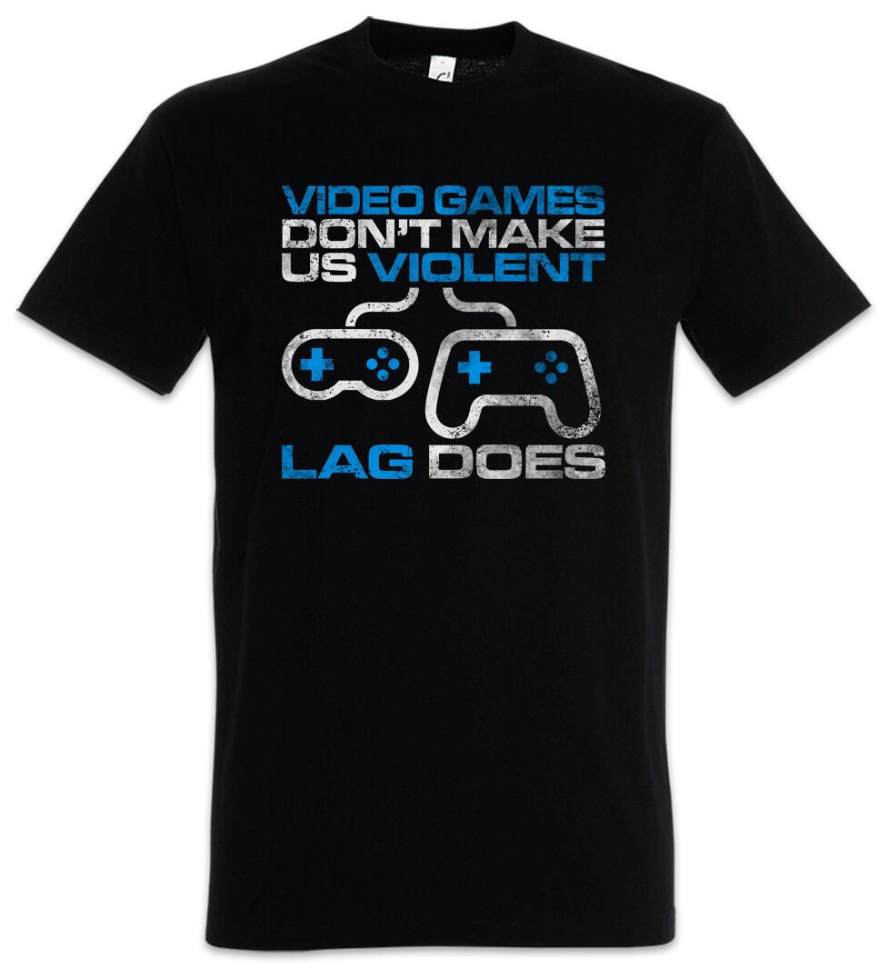Video Games Don t Make Us Violent Herren T-Shirt Lvl. Lvl Gamer Games Gaming M
