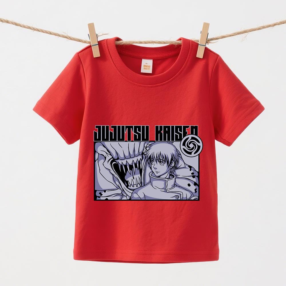 Jujutsu Kaisen Yuta X Rika Anime Print Cotton T Shirt for Boys Girls Kids Summer Casual Short Sleeve Top