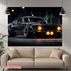 2D Plane, 1 Modern Muscle Car Photo Background - Realistic Classic Car, Smooth Lines and Dynamic Curves