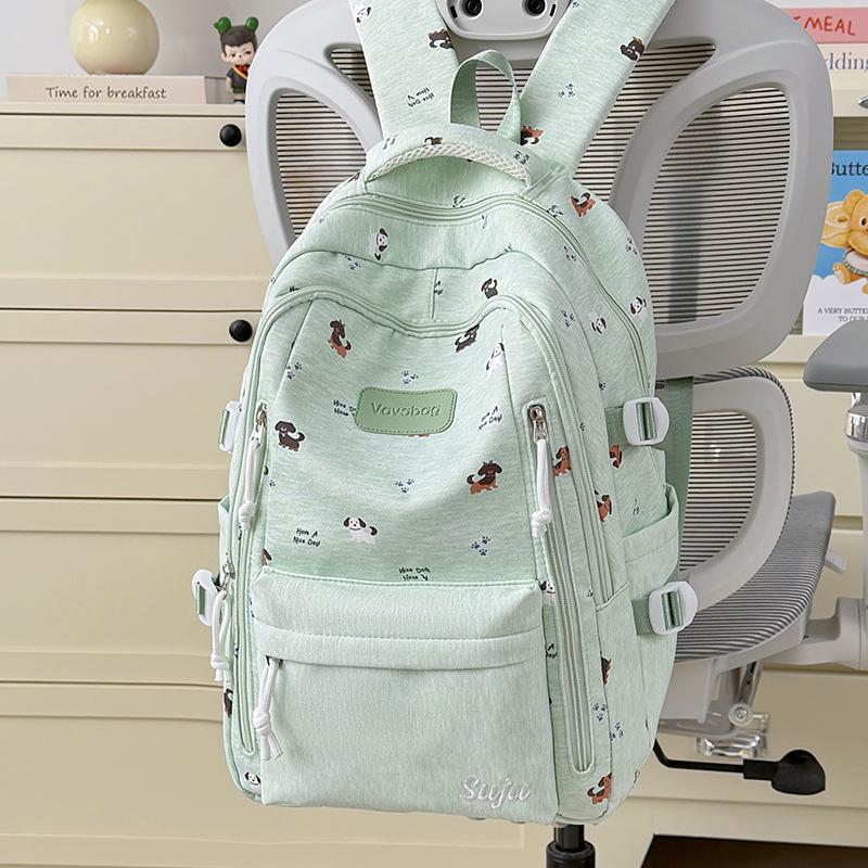 Schoolbag milk fufu salt sweet balance soft cute cartoon puppy full print backpack student daily commute light oxygen research school bag