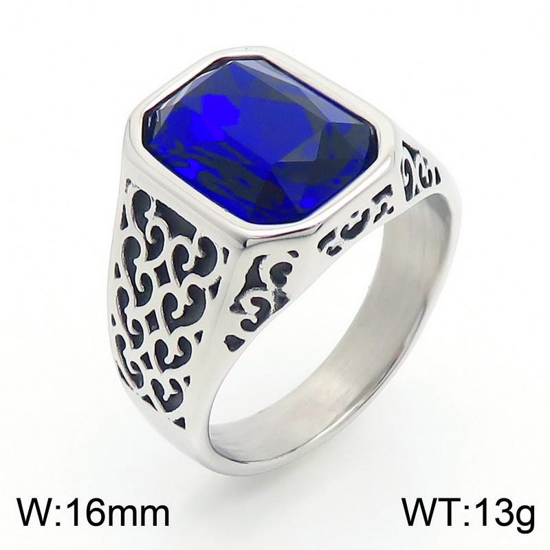 Source Retro Viking Jewelry, Palace Style Luxury Gemstone Engraved Stainless Steel Men'S Ring