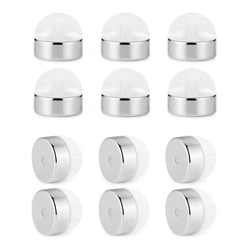 12 Pieces Soft Silicone Earring Backs for Studs Silver Gold Earring Replacements Hypoallergenic Safety Earring Back