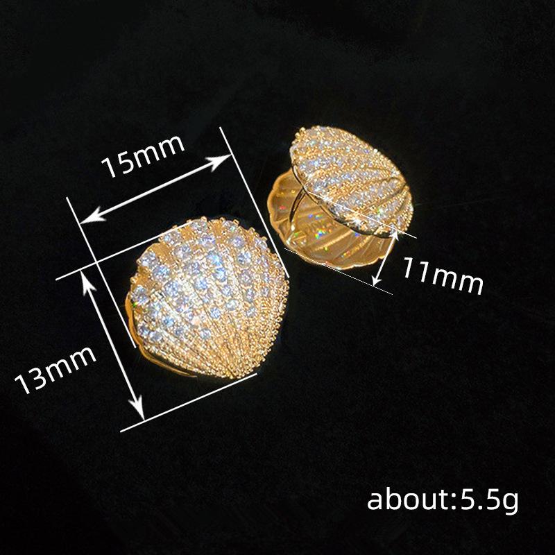 Leichter Luxus Barock Blume Muschel Ohrringe, Modische Mittelalterliche Vintage High-End Ohrringe, Dinner-Accessoires