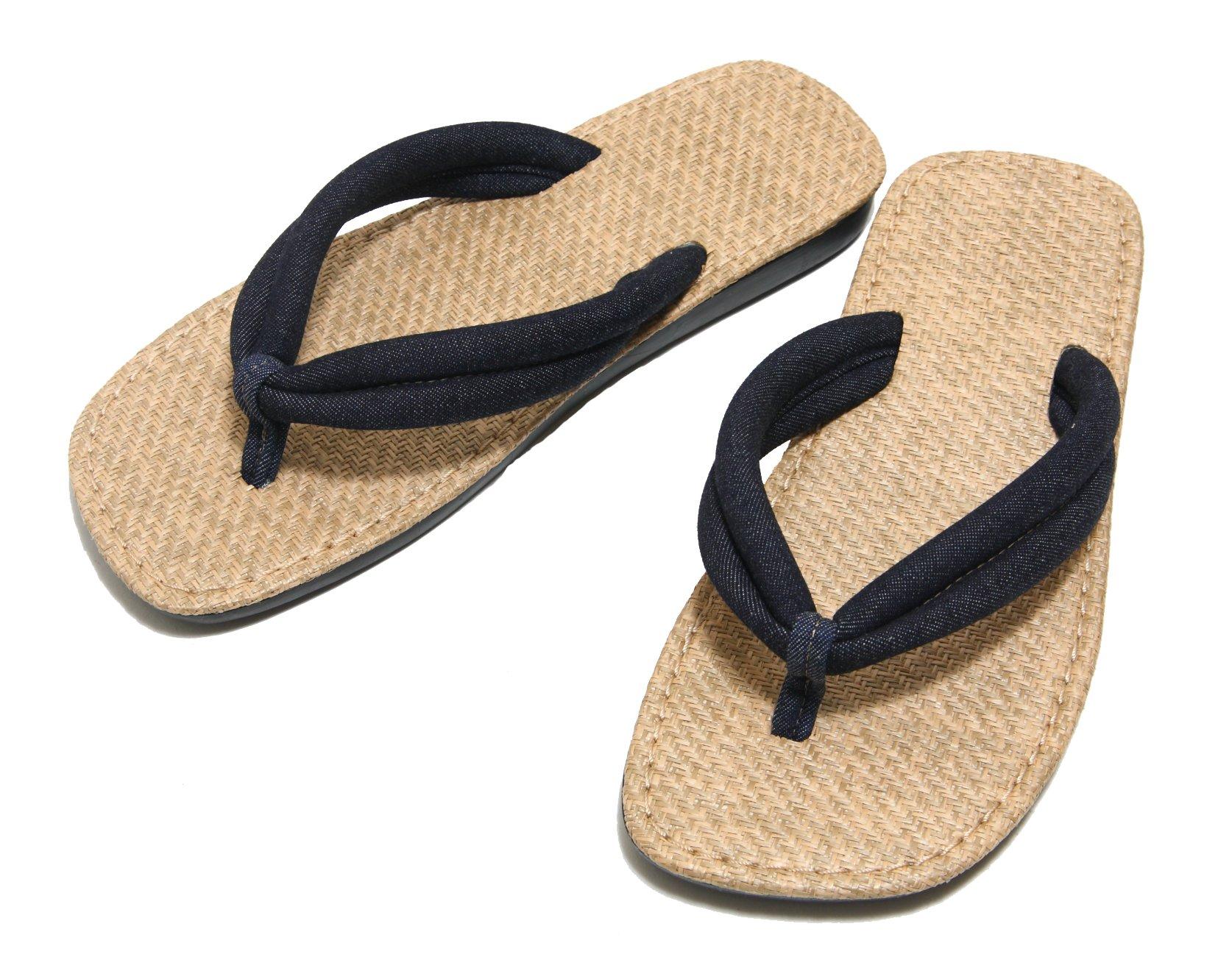 Hasegawa Men s Panama-Style Geta Sandals with Denim Straps, Made in Japan, Size 2L