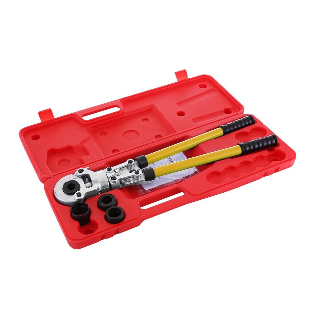 Pipe Crimping Pliers Hand Pressing Kit with 6 Pieces Tool PEX Presser ?16 - 32 mm for Composite Pipe Pex-Al-Pex Aluminum Composite Pipes