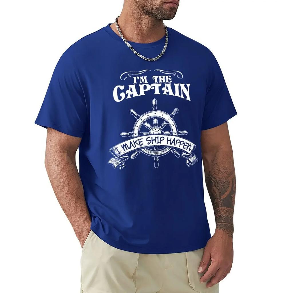 Pirate I'm The Captain I Make Ship Happen T Shirt Harajuku Short Sleeve T-shirt 100% Cotton Graphics Tshirt Tops