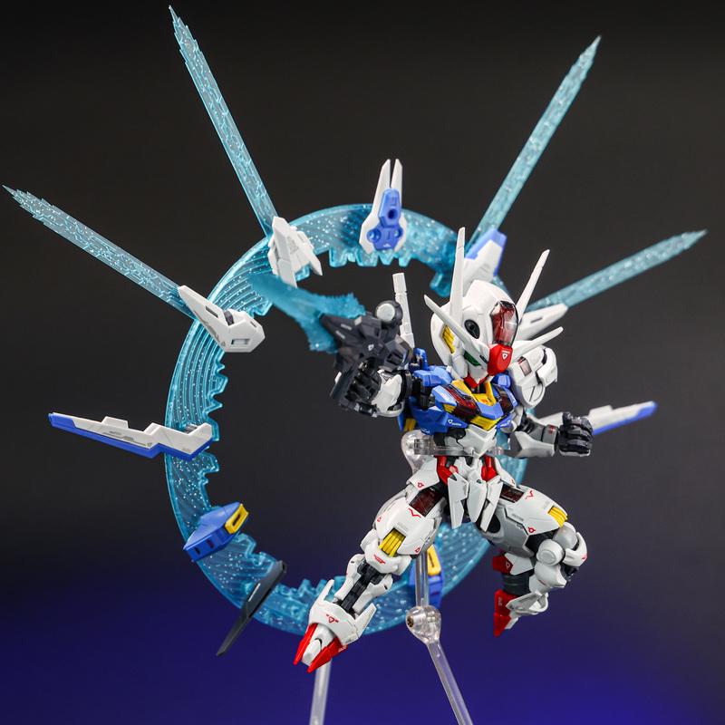 In Stock Supa-Mgsd Aerial Q Version Assembly Model Kit Mobile Suit Action Figures Two Tone Modified Parts Collectable Toy Sets Gifts