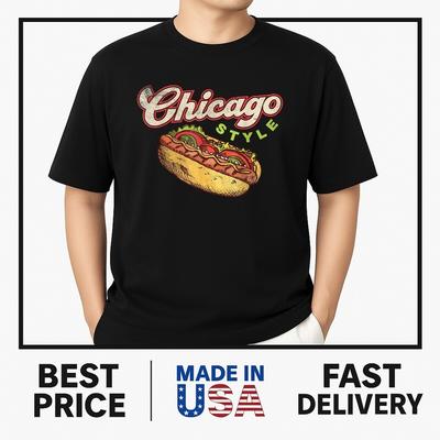 Chicago Hot Dog HotDog Tourist Summer Souvenir Travel T-Shirt ON TREND Unisex T-Shirt