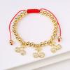Hot Sale Cute Cherry Strawberry Pendant Copper Bead Chain Bracelet High Quality Crystal Zirconia Fruit Jewelry For Daily Wear