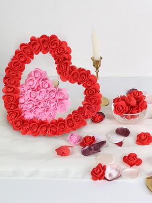 500 Pcs Foam Flowers Mini Roses for Crafts 3.5cm Flowers Artificial with Small Roses Fake Flower Heads for Baby Shower Table Home Wedding Decorations