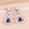New Hot Brand Vintage Zircon Earrings for Women Luxury Jewelry Fashion Designer Eardrop Pure 925 Sliver Party Clip Earrings