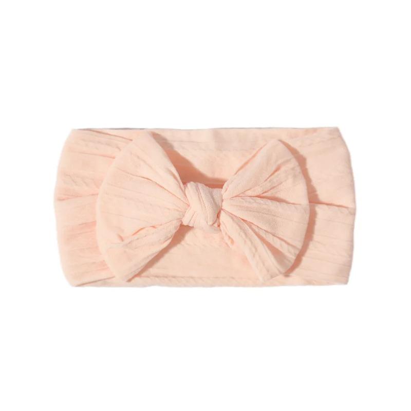 Solid Color Bowknot Baby Headband Sweet Headwear Kids Girls Boutique Elastic Protect Turban Headand Baby Hair Style Accessories