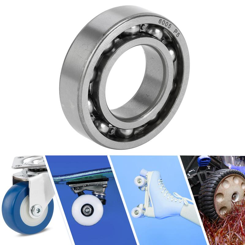 Motoforti 6005 & Deep Groove Ball Bearings P5 25x47x12mm Lubricated Bearings Open Type Silver Tone Scooter Skateboard Wheel