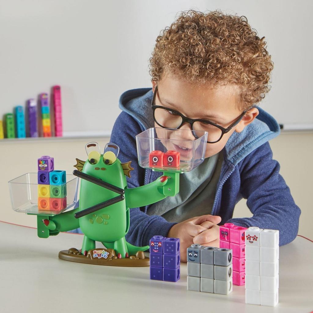 Numberblocks BlockG Balance Activity Set with Mass Link Size Number Educational Toy for Ages 3 and Up Authentic Product Cubes, Scale, Comparison,