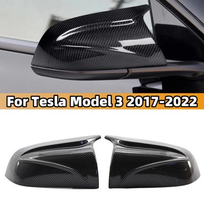 For Tesla Model 3 2016 2017 2018  - Car Replacement Rearview Mirror Cover Look Side Wing Mirror Caps OX Hron Style