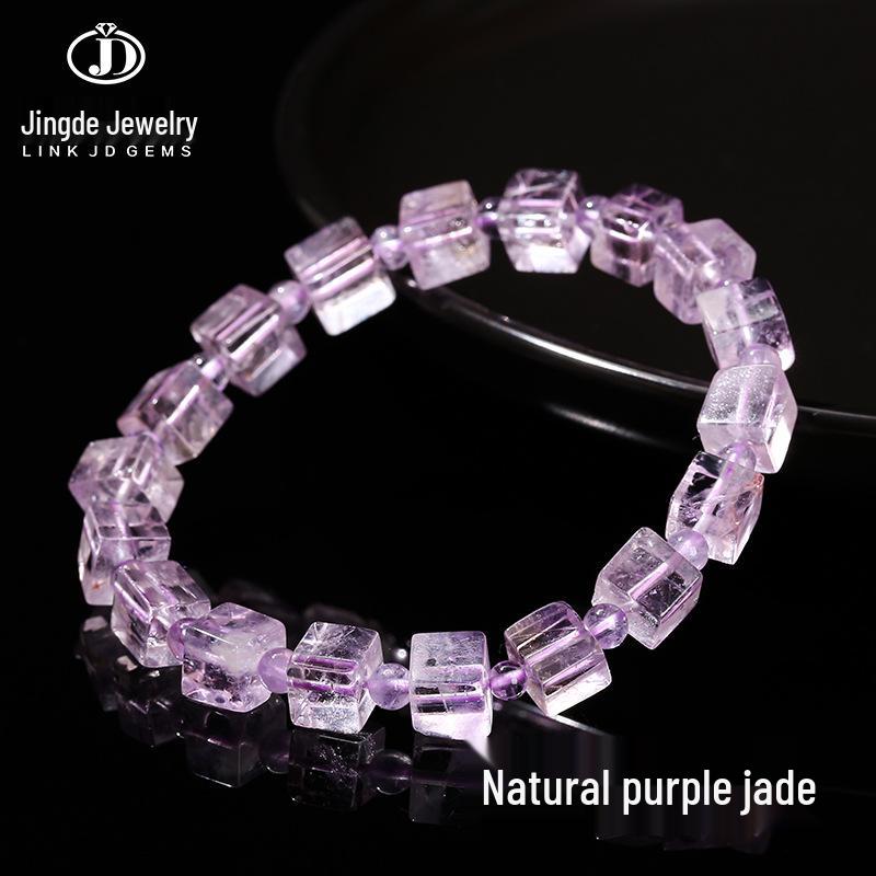 Jinde Jewelry Natural Purple Jade & Lavender Amethyst Beaded Women's Bracelet
