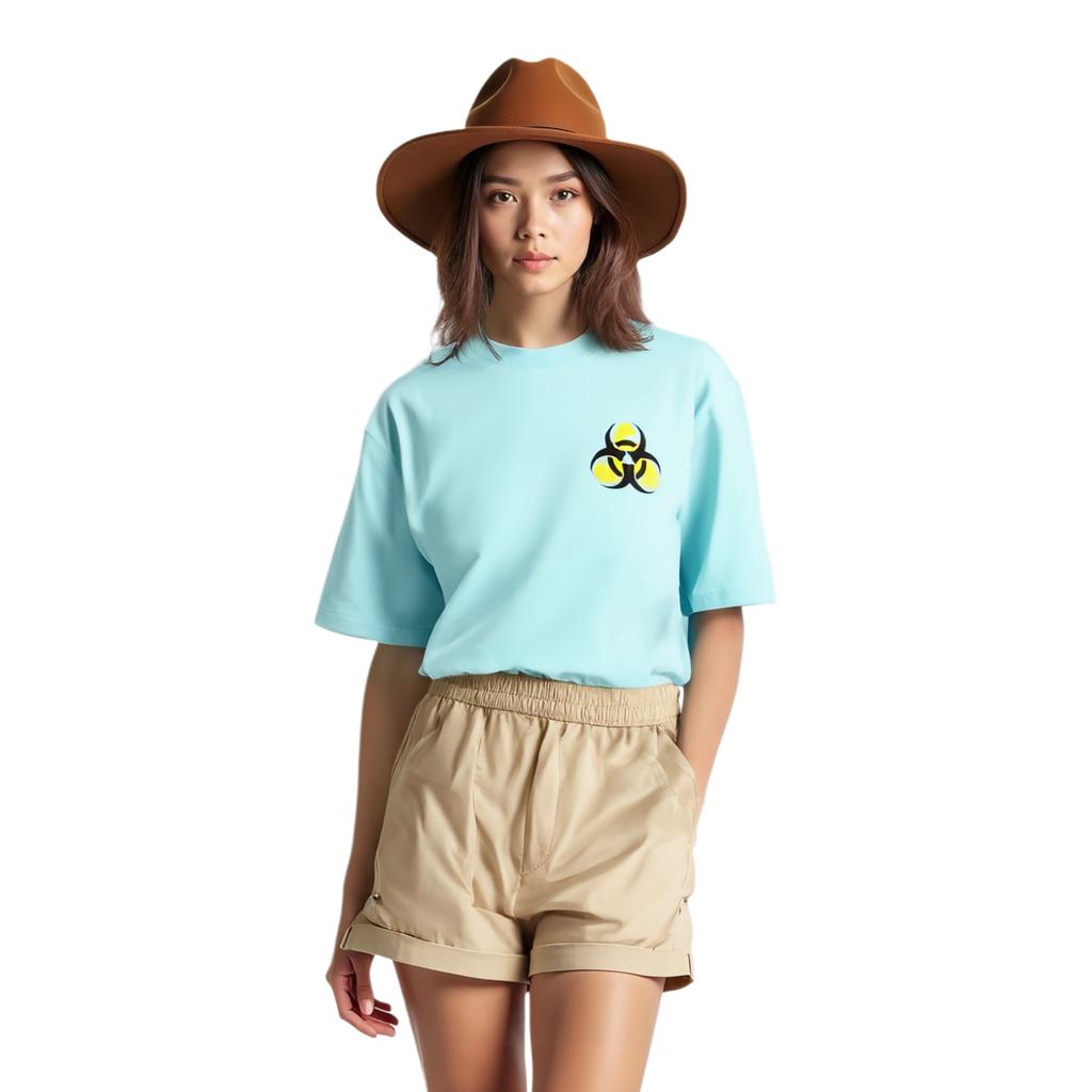 Palace Bio Hazard Tri-Ferg Graphic Short Sleeve T-Shirt Unisex Tops Light-Blue P20TS149