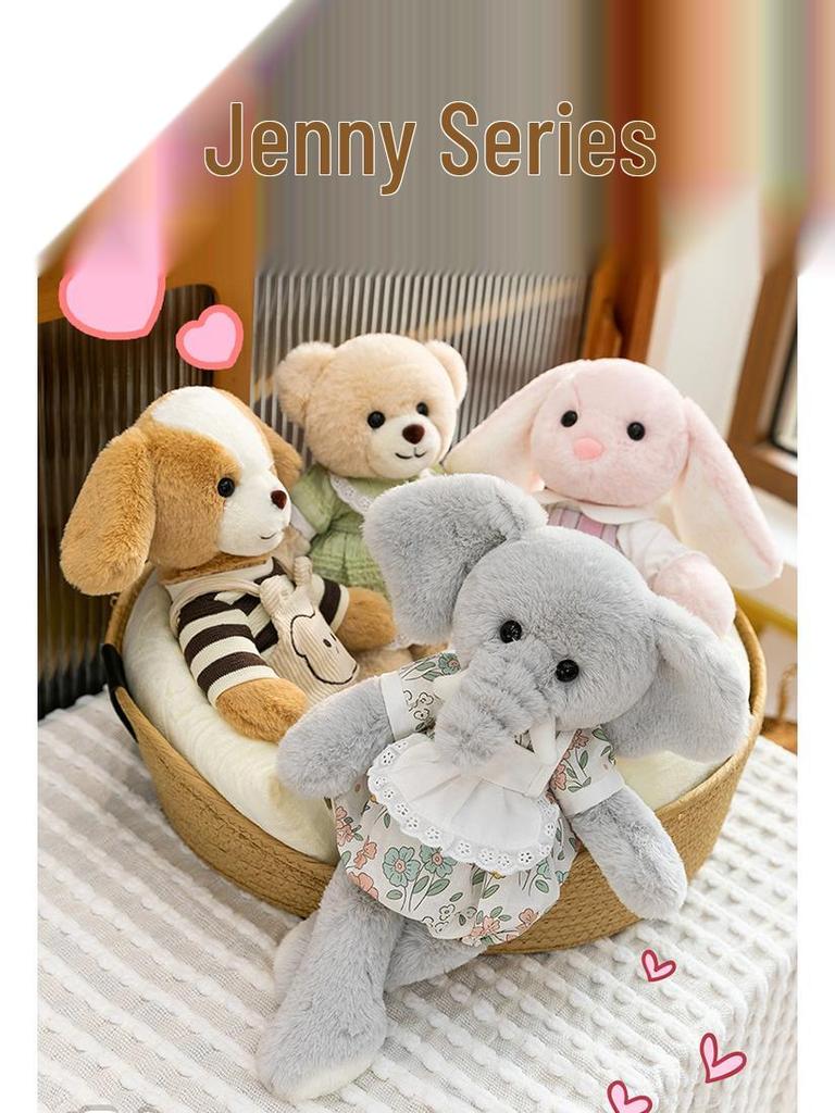 Jenny Series Plush Doll: Bear & Rabbit Clothing Style, Perfect Children's Gift & Companion