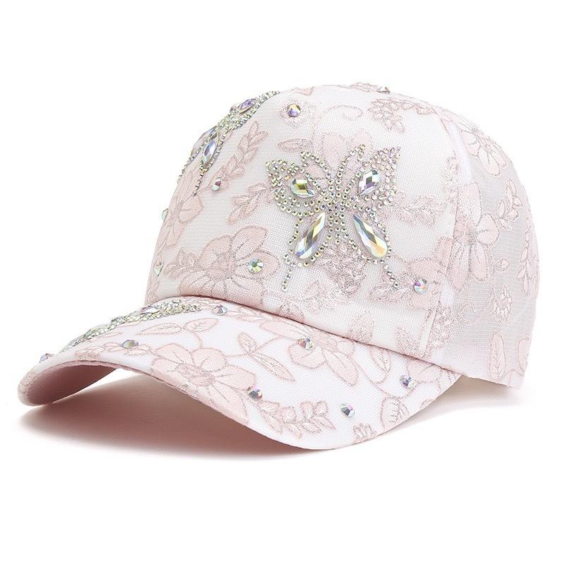 New Fashion Women Cap Butterfly Flower Pendant Baseball Cap Female Outdoor Adjustable Streetwear Summer Trucker Hat