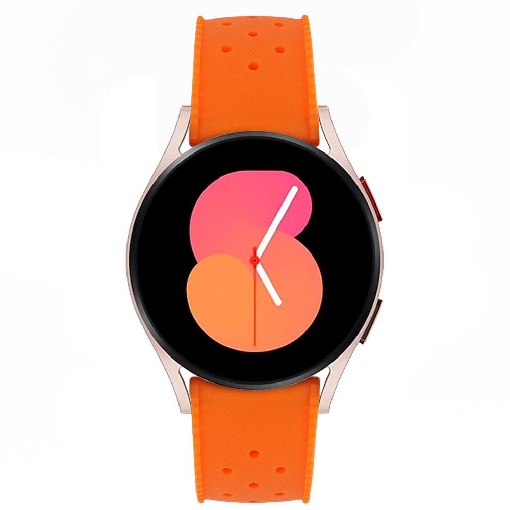 ERBORD Universal Silicone Strap 20mm, Tropic, Orange / Silver Buckle