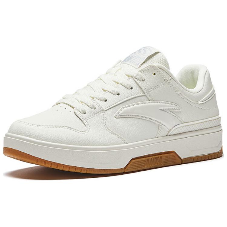 Anta Classic Color Block Comfortable Fashion Slip Resistant Durable Low Top Skate Shoes Men Sneaker Ivory-White 112518010-3