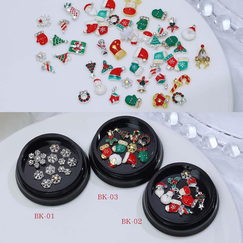 Claus Party Nail Rhinestones Christmas Nail Charms Christmas Nail Decorations Manicure Accessories