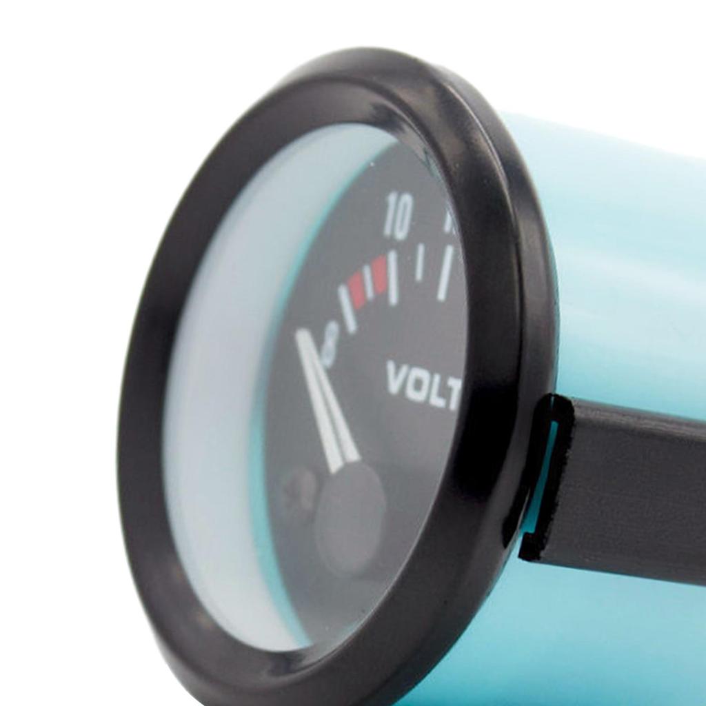 Car Voltmeter Guage with Black Dial and Round Pane 12V Universal for Repair Modification Durable Automotive Accessories premium