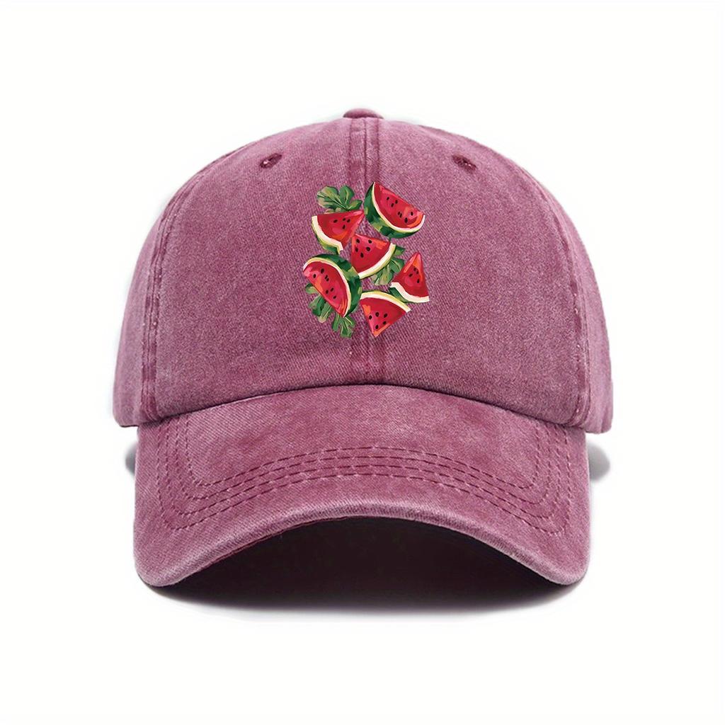 Watermelon Printed Baseball Cap Retro City Daily Commuting Suitable for Men and Women with Fun Patterns Casual Style