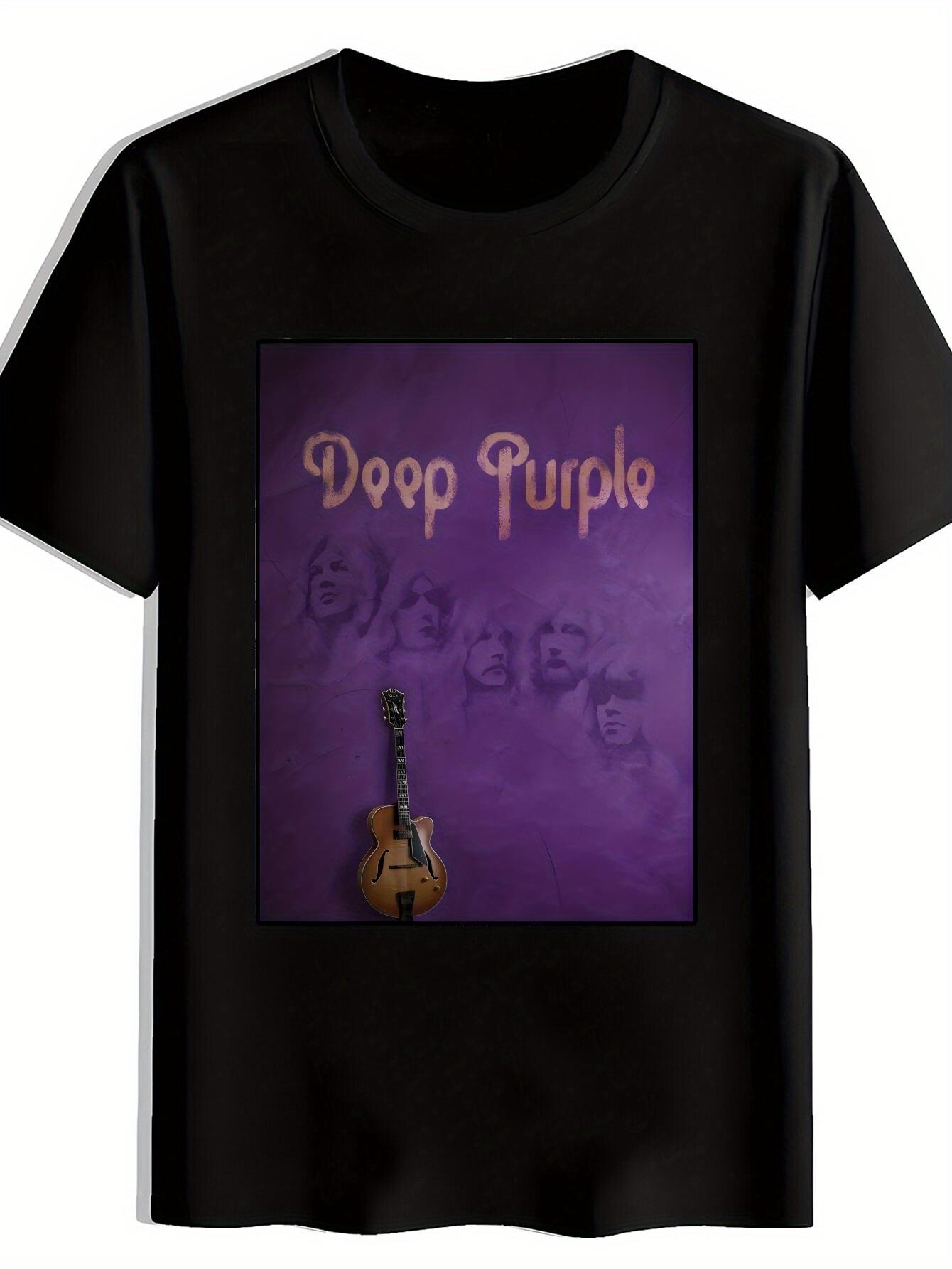 Vintage Rock Band Graphic T-shirt - Deep Purple Print Short Sleeve Tee S