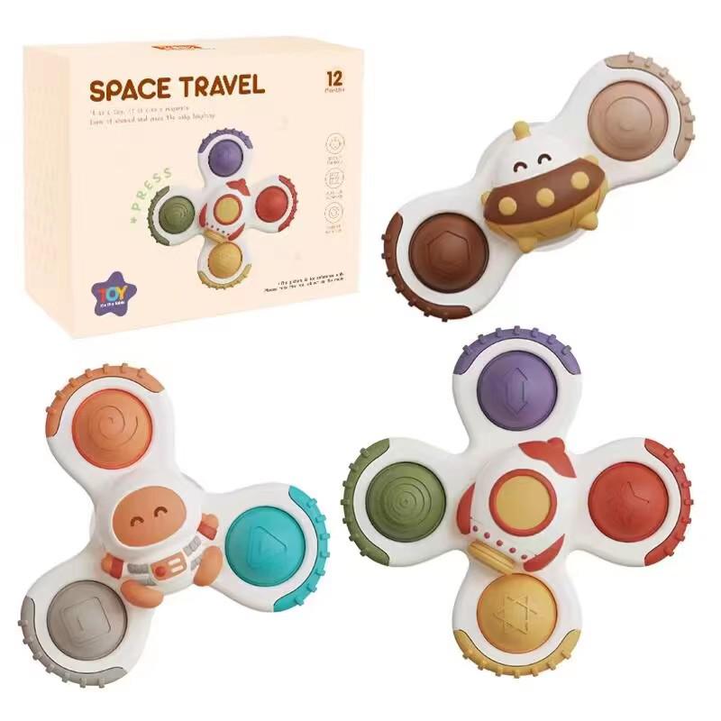 Cross-border Baby Suction Cup Spinner Toy Teether