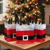 12-24Pcs Christmas Gift Bag Santa Claus Non-Woven Tote Bag with Handle Christmas Decoration For Home New Year Kids Gift Wrap