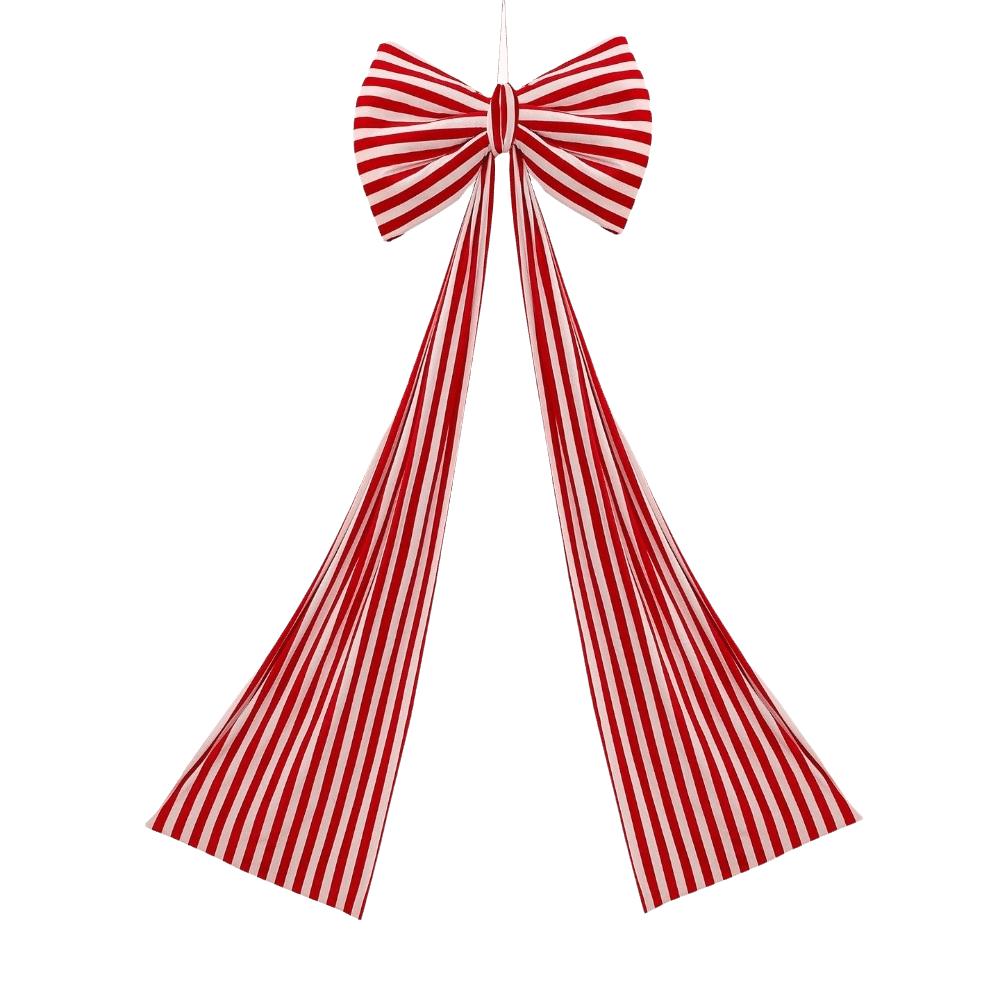 Elegant Christmas Tree Topper Bow Stripe Christmas Wreaths Bow Store Window