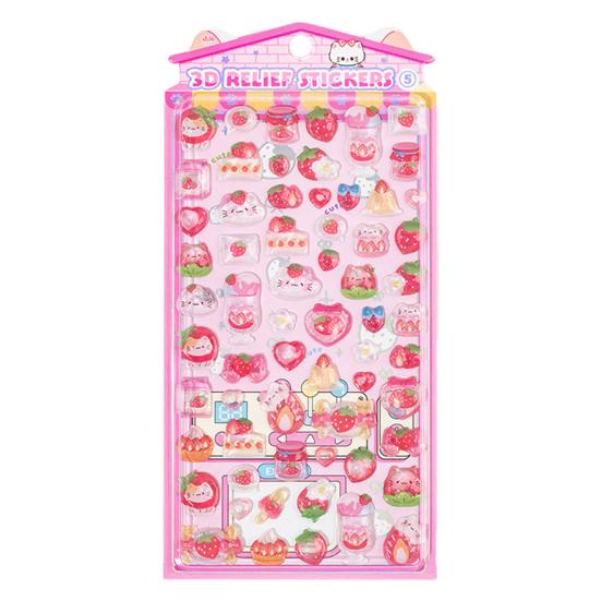 Cat Desserts Puffy Stickers 3D Cute Cartoon Animal Ice Creams Stickers Kawaii Mini Turtles Stickers for Scrapbooks Planner Journals Laptops Phone Case