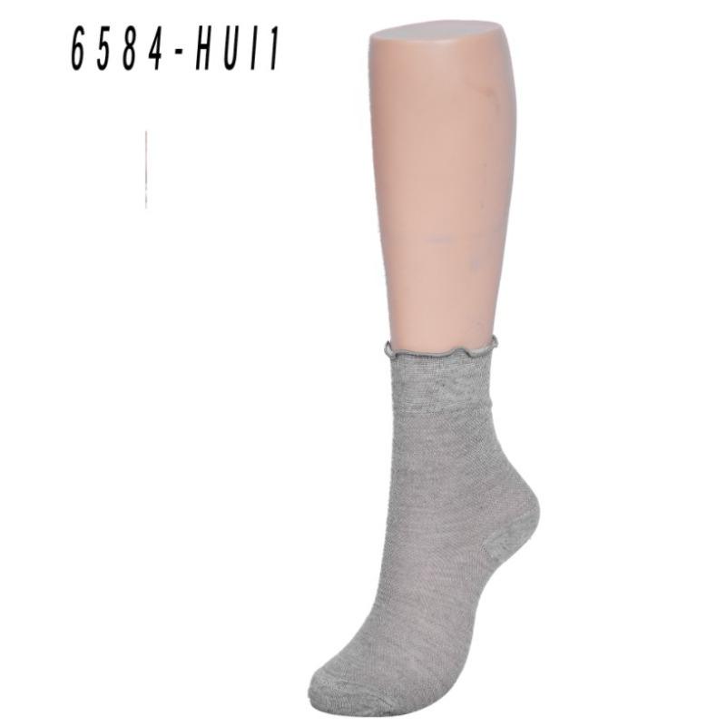 Ladies Spring and Autumn Thin Mesh Hollow Breathable Simple Solid Color Hollow Ear Side Pile Socks