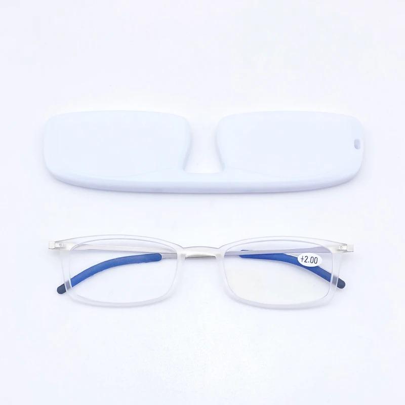 Anti Blue Light Reading Glasses Metal Square Frame Vintage Men Women Presbyopia Eyeglasses Unisex Eyewear Thin Portable