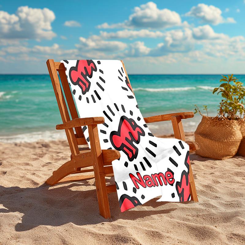 Personalized customized proof beach towel with Untitled Dance pattern - soft, absorbent,quick-drying,perfect swimming,camping&bathing
