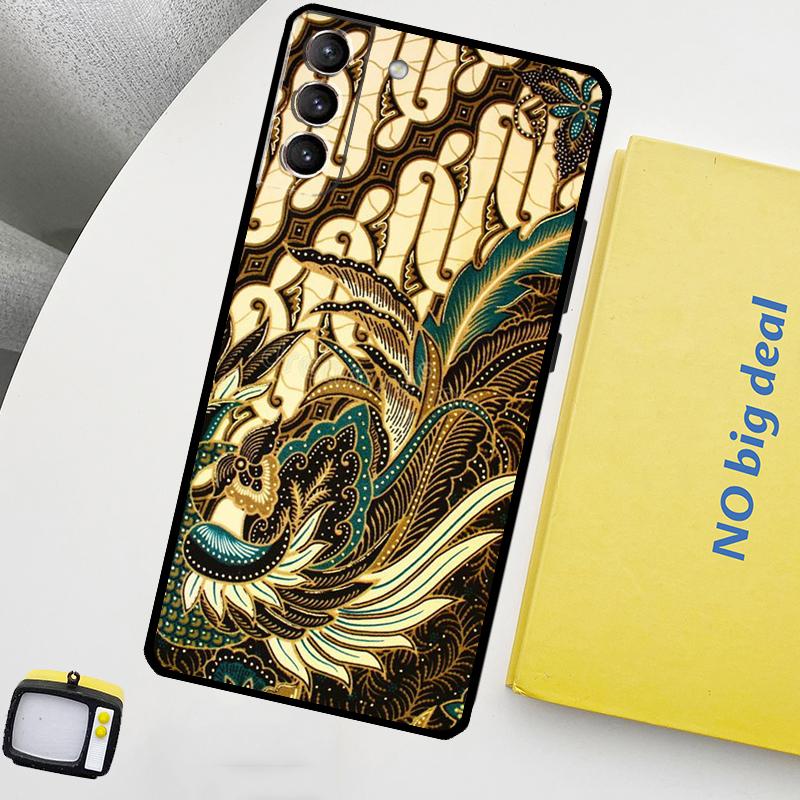Batik Pattern Phone Case For Samsung Galaxy S25 Ultra S21 S22 S23 S24 Ultra S9 S10 S20 Plus S25 FE Cover