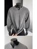 Unisex Herringbone Henley Hoodie: Autumn Houndstooth Long Sleeve Layer